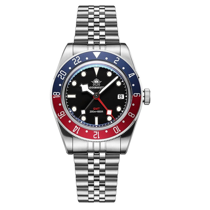 ADDIESDIVE Luxury GMT515-24H Men's Watch Diver 200m Bubble