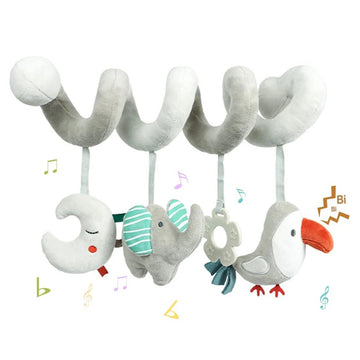 Baby Car Seat Toy Activity Spiral Plush Hanging Wrap Around Pram Pushchair Stroller
