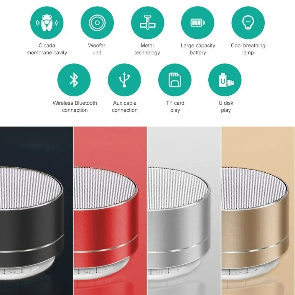Portable A10 Wireless Bluetooth Mini Speaker Small Steel Cannon Subwoofer Colorful
