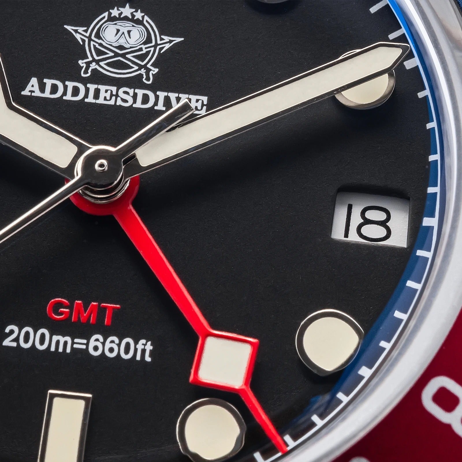 ADDIESDIVE Luxury GMT515-24H Men's Watch Diver 200m Bubble